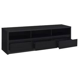 Manhattan Lane - Rutvy TV Stand Media Console with Open Shelves, Wood 78 Inch - Black