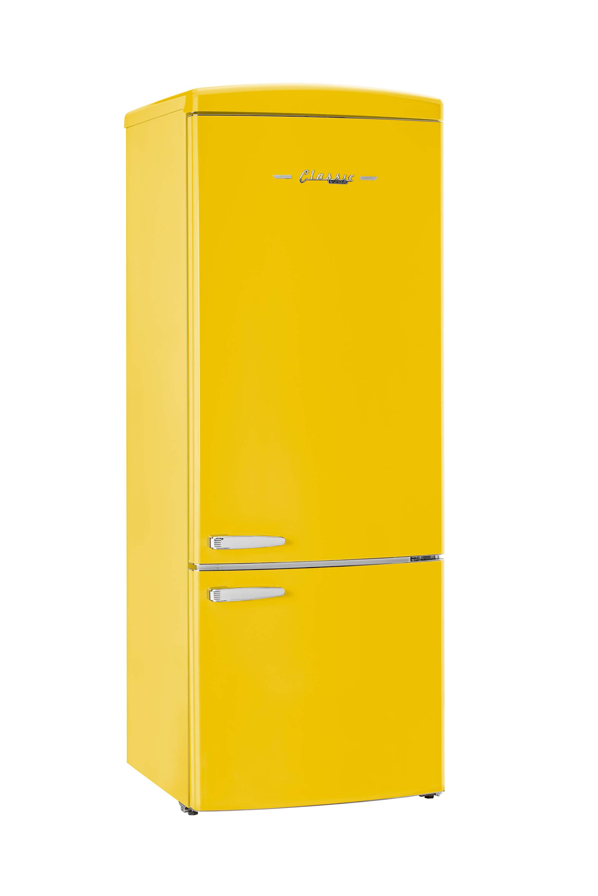 Front. Unique Appliances - Classic Retro 16.7 cu.ft Bottom Freezer Counter Depth Refrigerator - Canary Yellow.