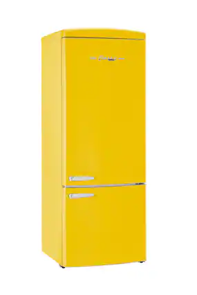 Front. Unique Appliances - Classic Retro 16.7 cu.ft Bottom Freezer Counter Depth Refrigerator - Canary Yellow.