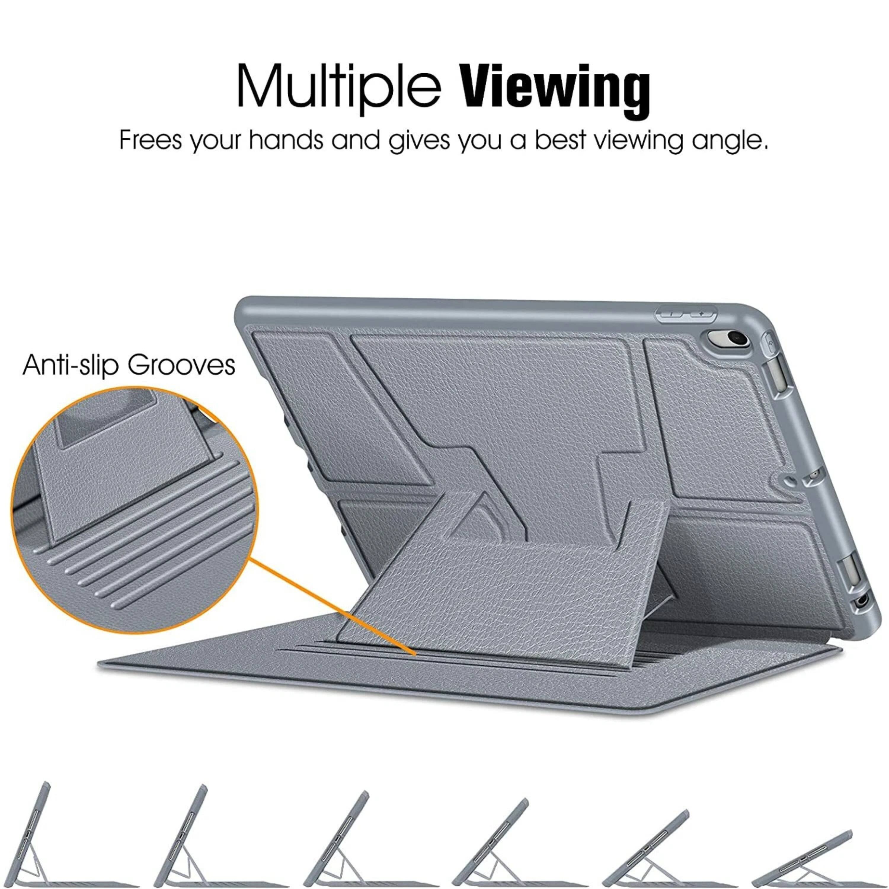 Multiple Viewing  
Frees your hands and gives you a best viewing angle.  

Anti-slip Grooves