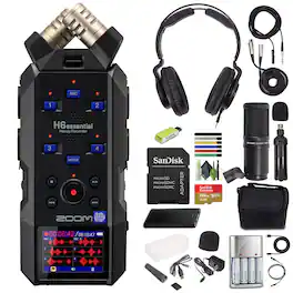 Zoom - H6essential (2024 Model, Essential Series) with Headphones and More Bundle - Black