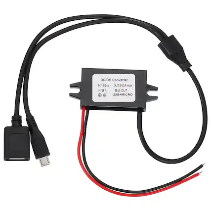 DC/DC Converter
IN: 12/24V
OUT: 5V3A max
IN/OUT
USB+MICRO