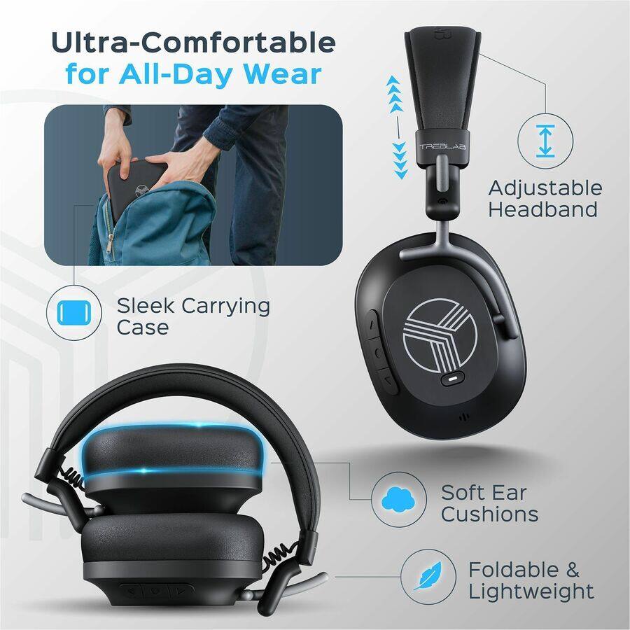Ultra-Comfortable for All-Day Wear

- Sleek Carrying Case
- Adjustable Headband
- Soft Ear Cushions
- Foldable & Lightweight