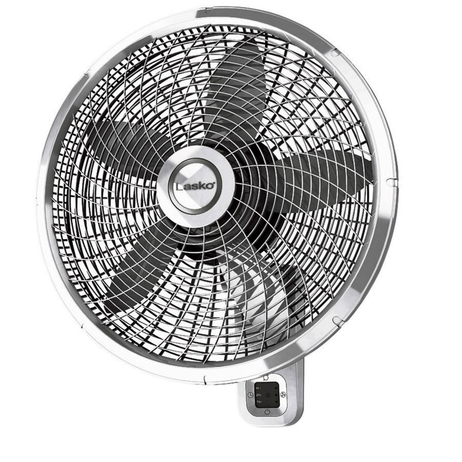 Angle. Lasko - Lasko 22.5 in. H X 18 in. D 3 speed Oscillating Wall Mount Fan Remote Control.