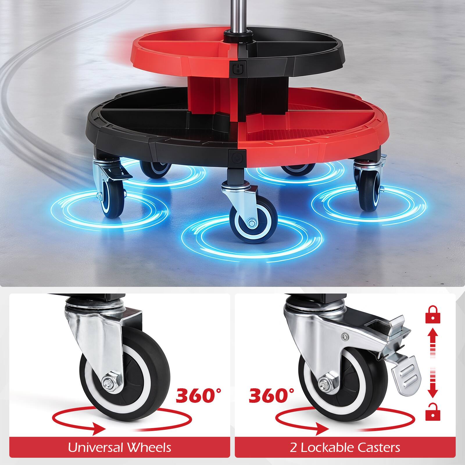 B 360 360 Universal Wheels 2 Lockable Casters