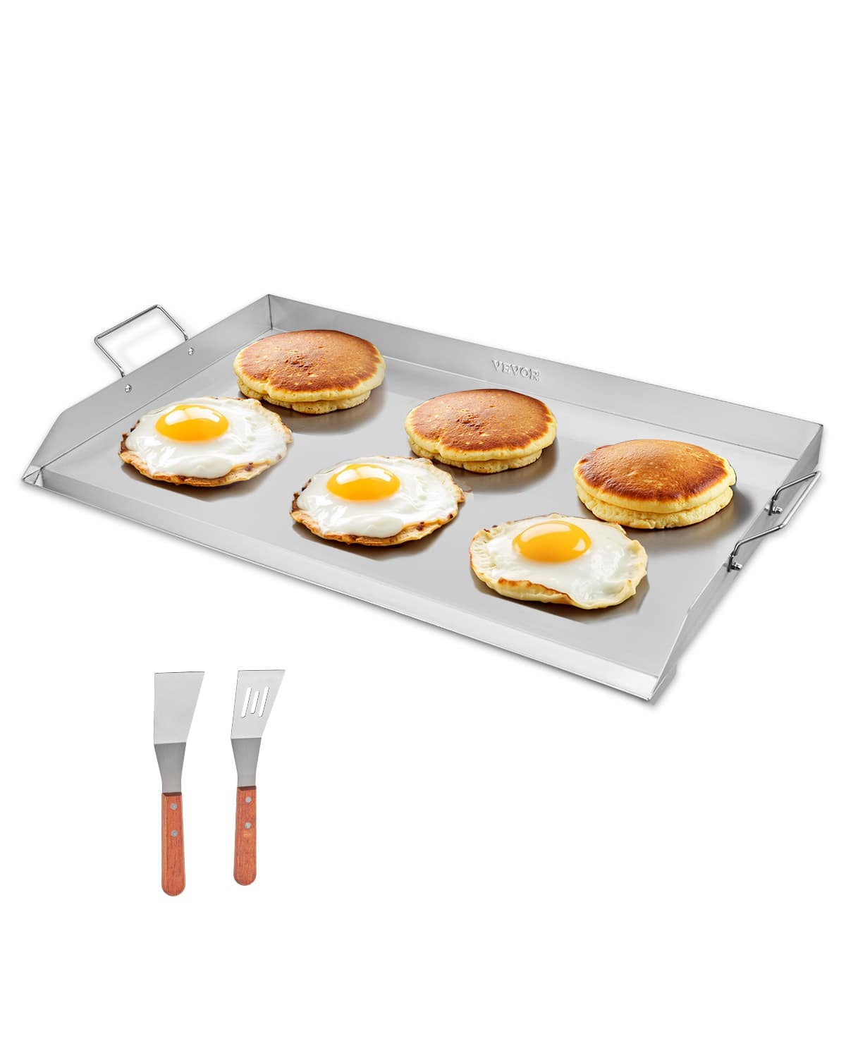 VEVOR - Stainless Steel Griddle, 36x22 inch Universal Flat Top Rectangular Plate, Gas Grill Griddle for BBQ Grill, Teppanyaki - Silver