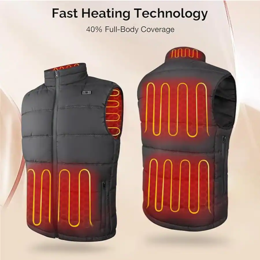 Heating Zone Monitor Equipd Heated Vest for Women, Lightweight Electric Vest with Large ...
