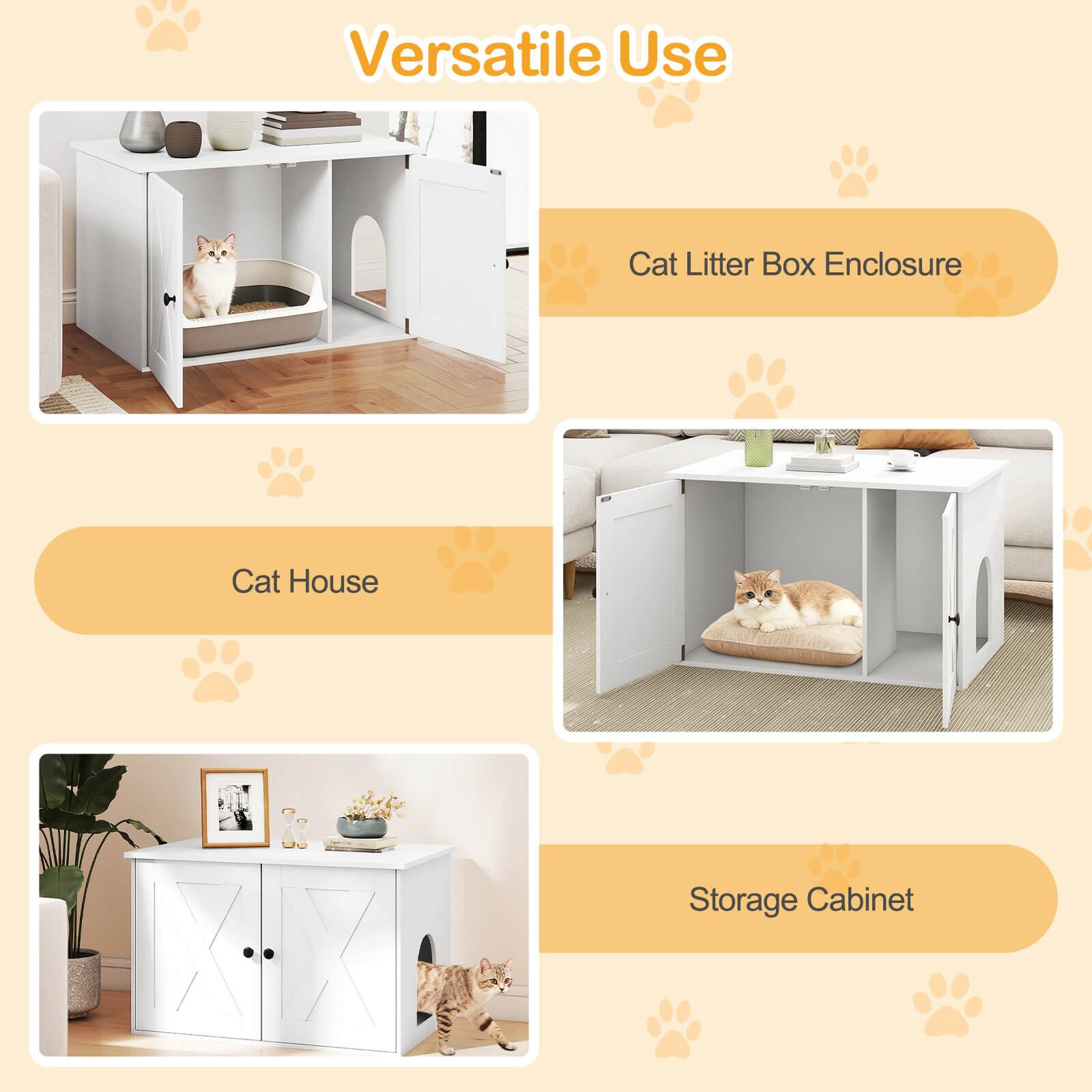 Versatile Use

- Cat Litter Box Enclosure
- Cat House
- Storage Cabinet
