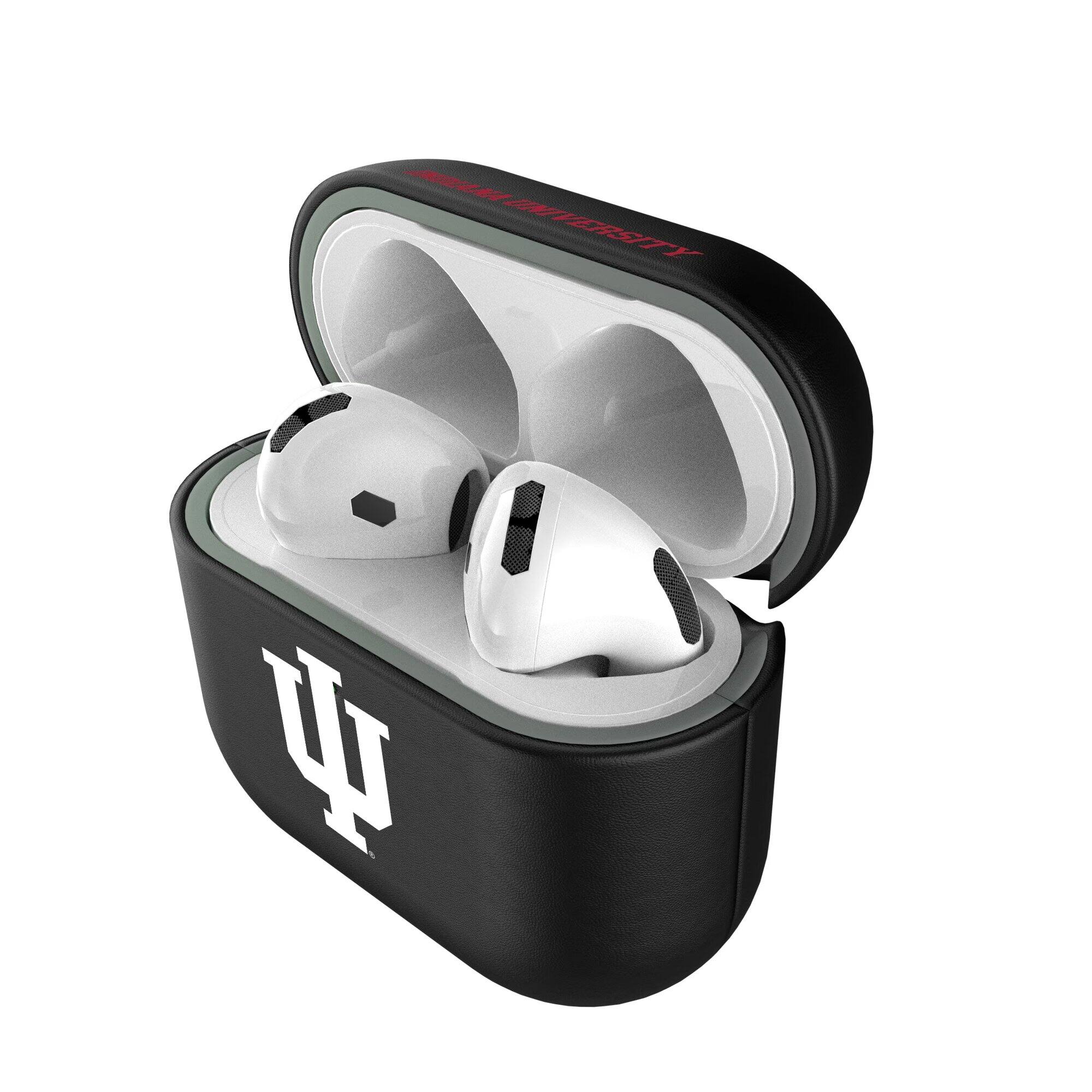 Alt View 3. Keyscaper - Indiana Hoosiers Indiana Hoosiers Insignia AirPods 4th Generation Case Cover - No Size - Black.