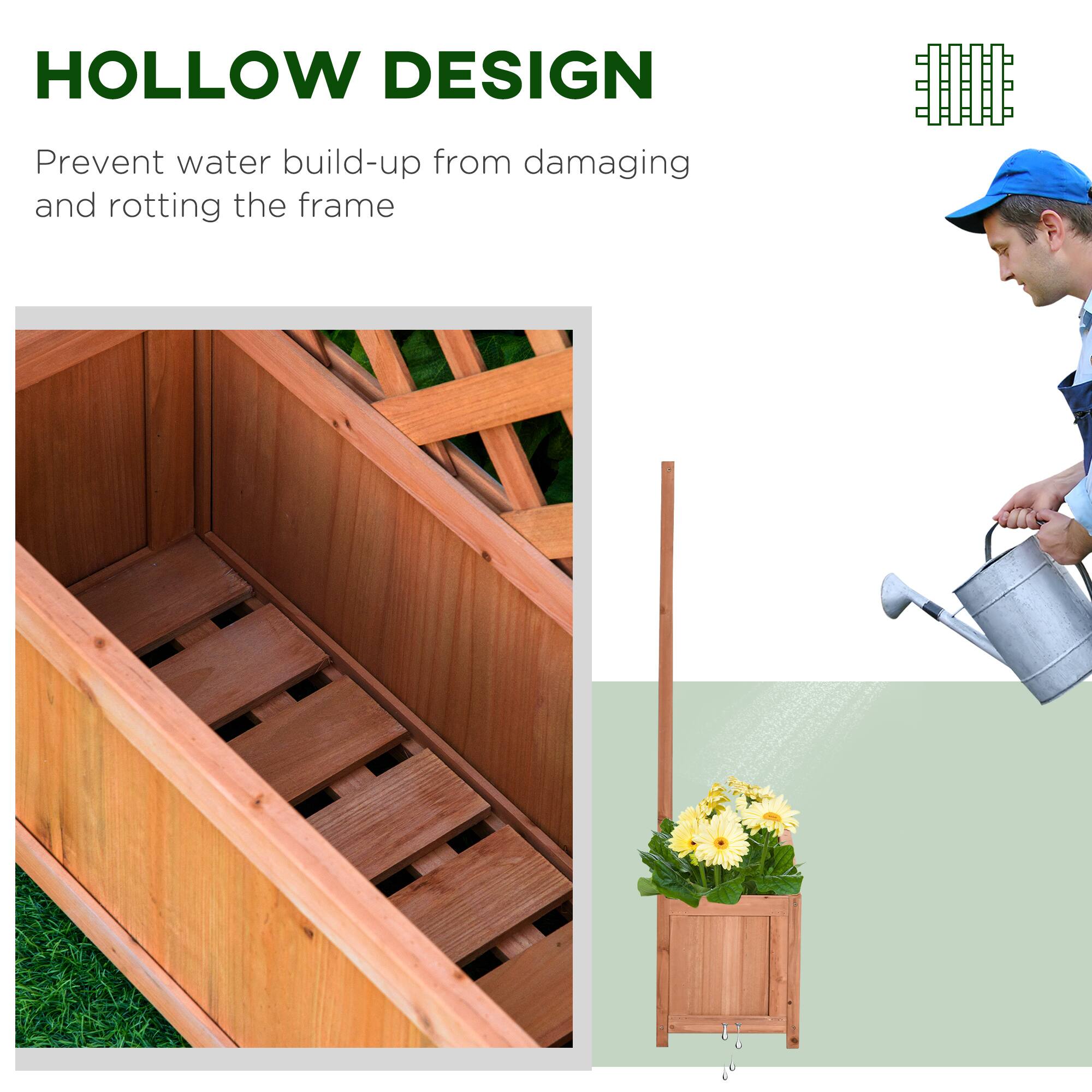 HOLLOW DESIGN  
Prevent water build-up from damaging and rotting the frame
