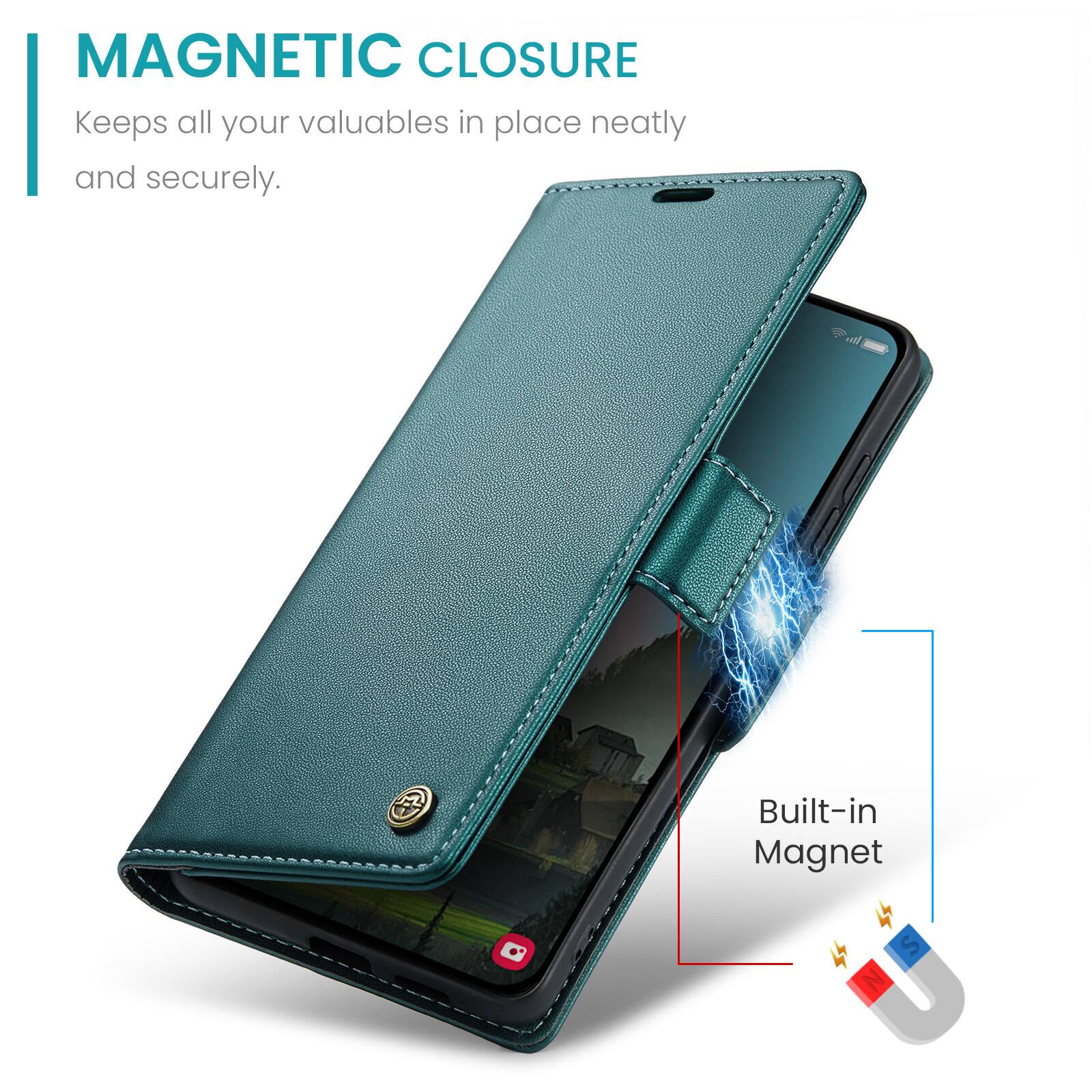 MAGNETIC CLOSURE  
Keeps all your valuables in place neatly and securely.  
Built-in Magnet