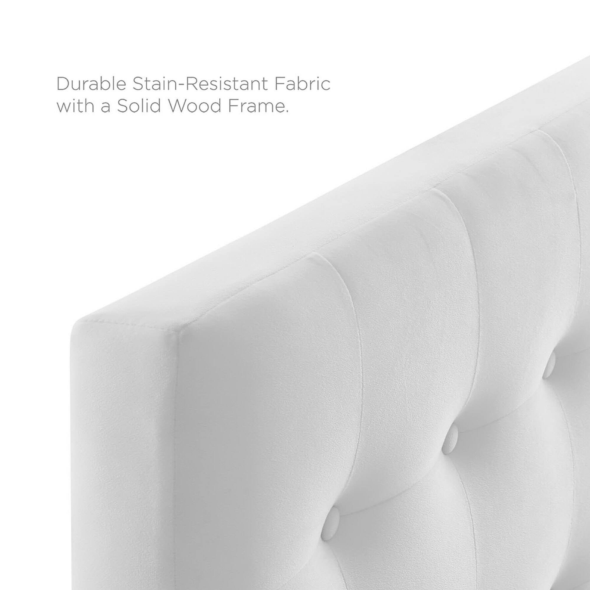 Durable Stain-Resistant Fabric with a Solid Wood Frame.
