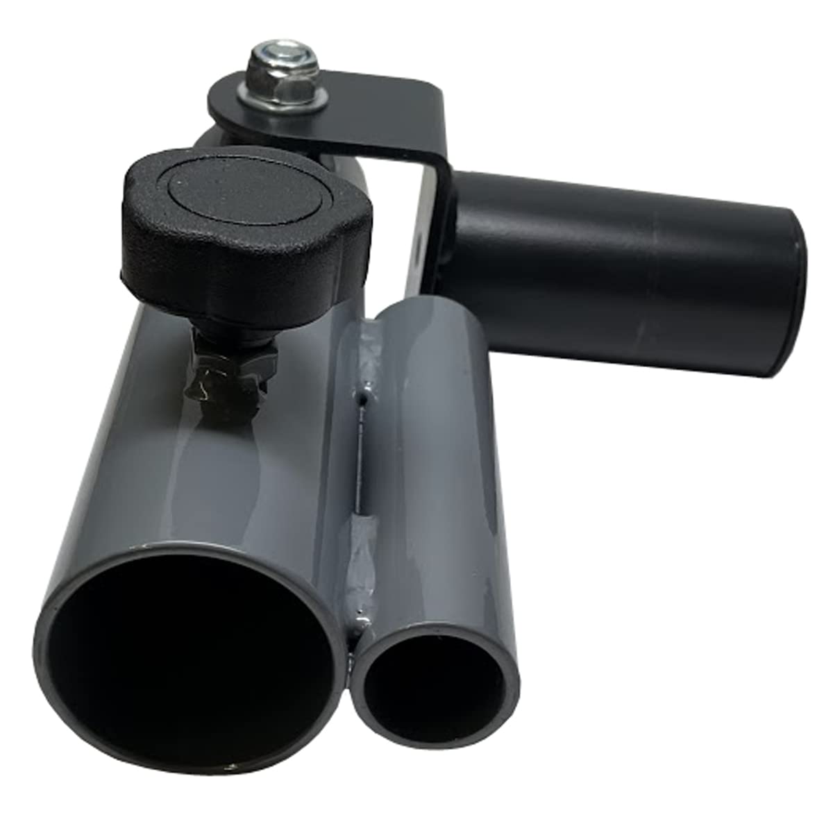 Left. Amber Sporting Goods - T Bar Row Attachment, 360° Swivel, Fits 1" & 2" Bars, Easy Install. - Silver.