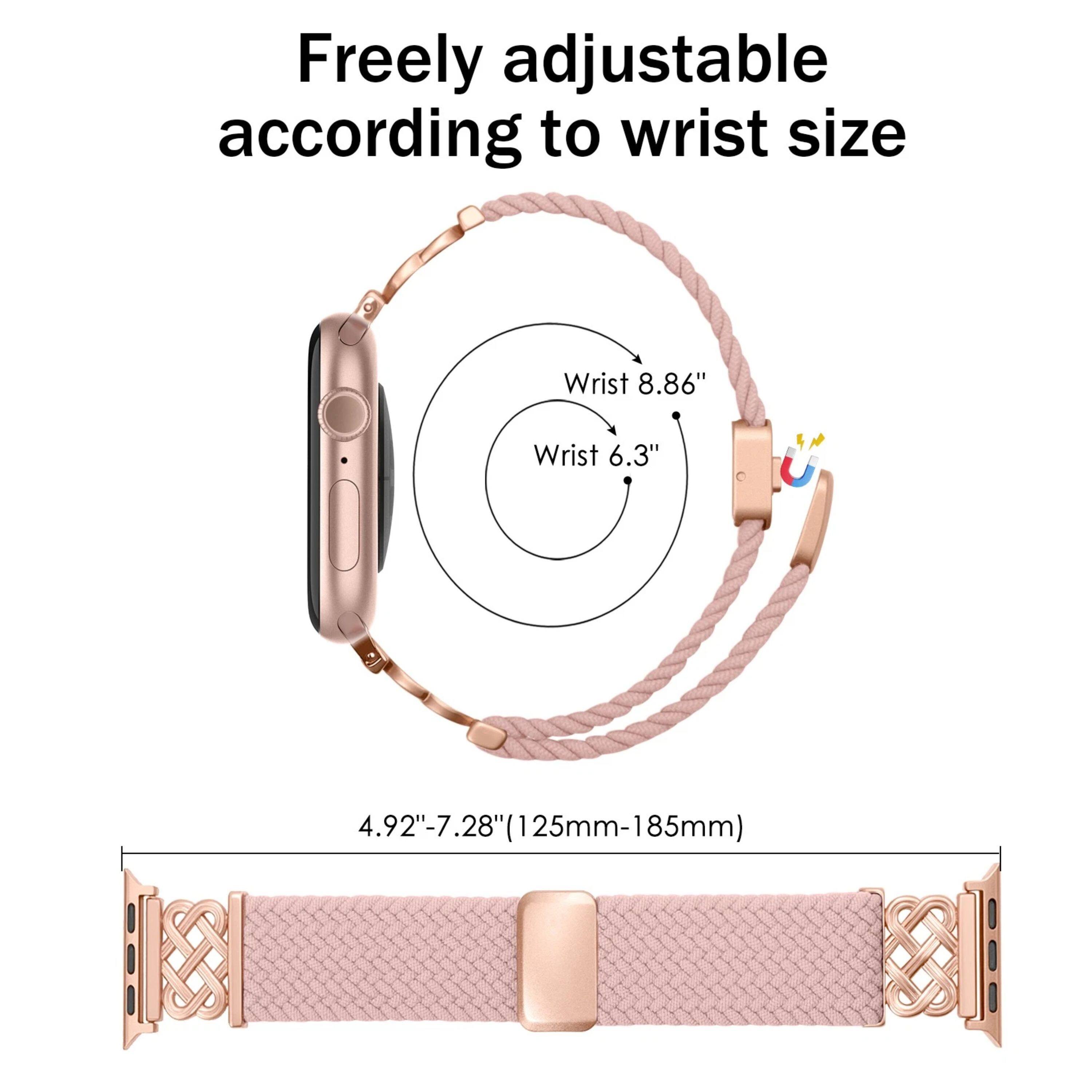 Freely adjustable according to wrist size

Wrist 8.86"
Wrist 6.3"

4.92"-7.28" (125mm-185mm)