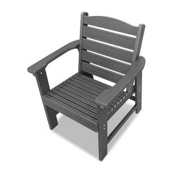 Fortune Candy - HDPE Patio Dining Chair, Weather Resistant, for Outdoor Porch Yard Garden - Gray