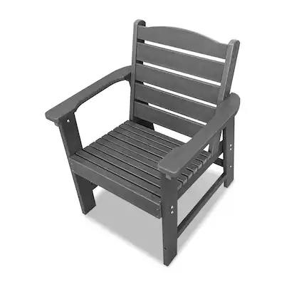 Front. Fortune Candy - Modern HDPE Patio Dining Chair, Weather Resistant, for Outdoor, Garden, Yard, Lawn (Gray) - Gray.