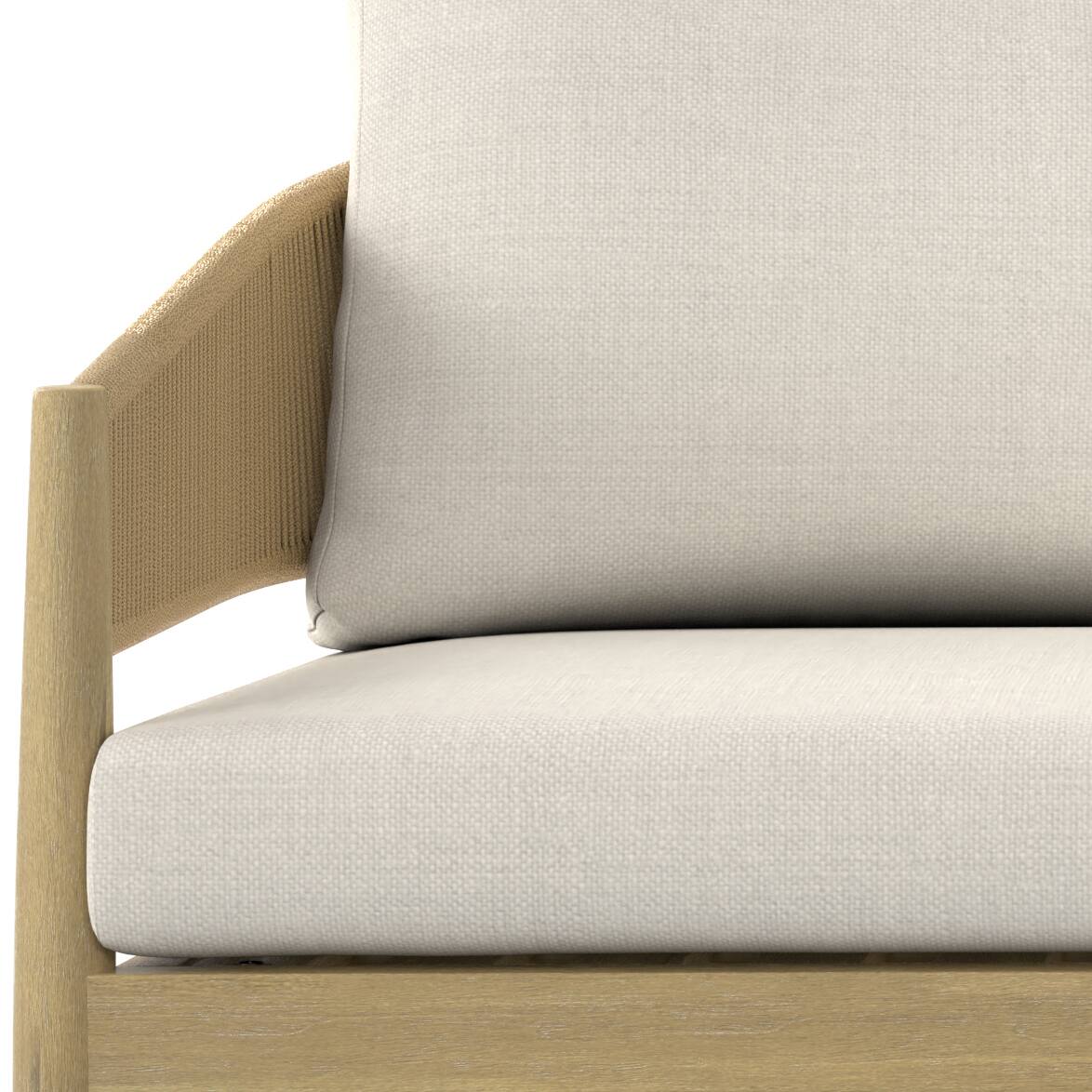 Alt View 9. Simpli Home - Bayshore 59 inch Wide Contemporary Outdoor Sofa in Polyester Fabric, Fully Assembled - Natural.