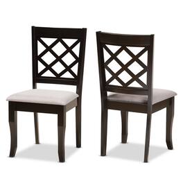 Baxton Studio - Verner Modern Fabric Upholstered and Finished Wood 2-Piece Dining Chair Set - Grey/Dark Brown
