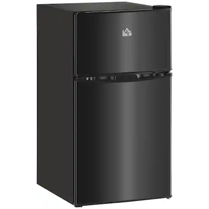 Front. Akoasm - Black 3.2 Cu.Ft Double Door Mini Fridge Compact Refrigerator with Freezer, Adjustable Shelf, Adjustable Thermostat - Black.