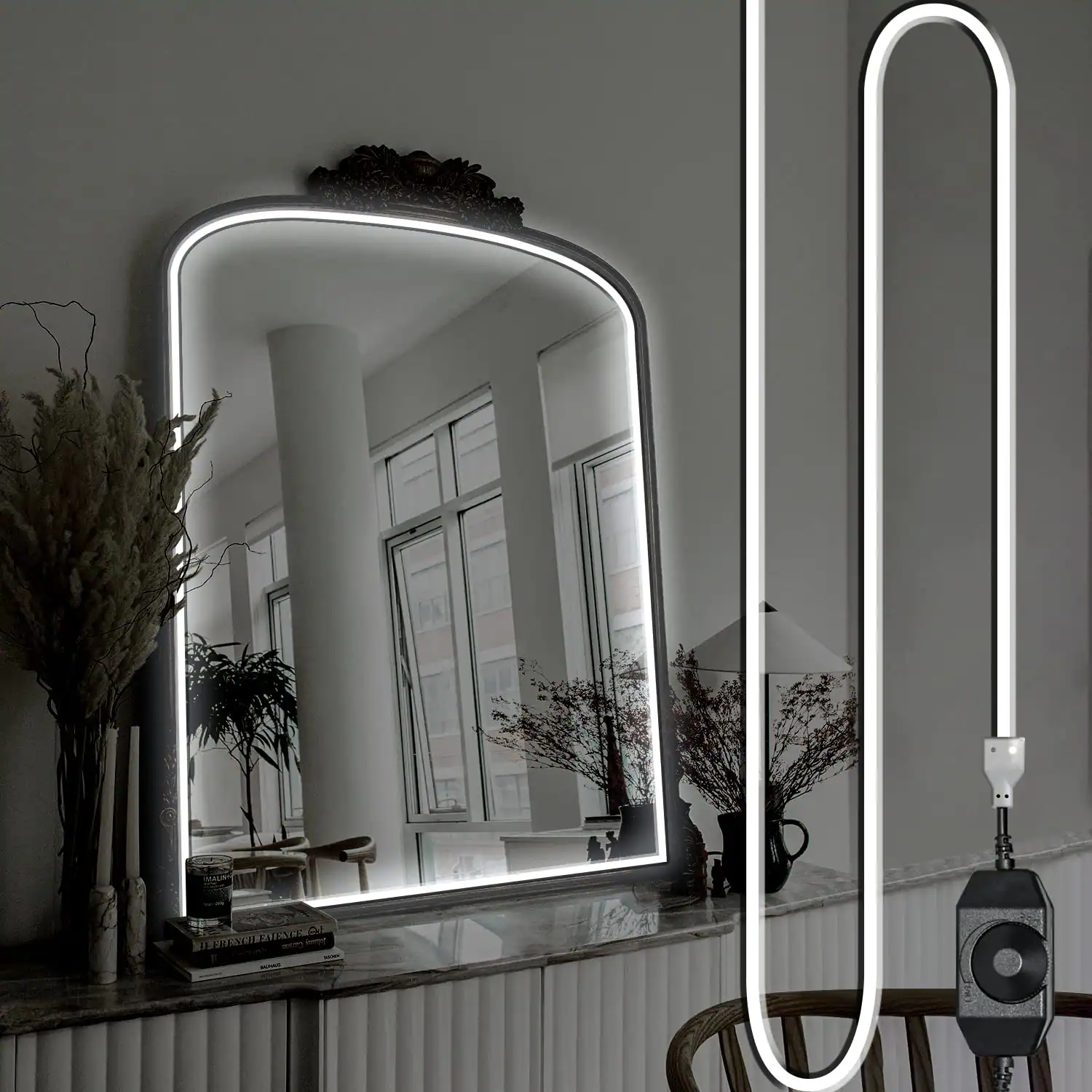 Dazzling Pops - Hollywood Style Vanity Make Up Light ft Ultra Bright Led Neon Lights Dimmable Touch Control Strip For Makeu - White 10FT