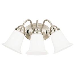 Westinghouse - 3-Light Brushed Nickel White Wall Sconce