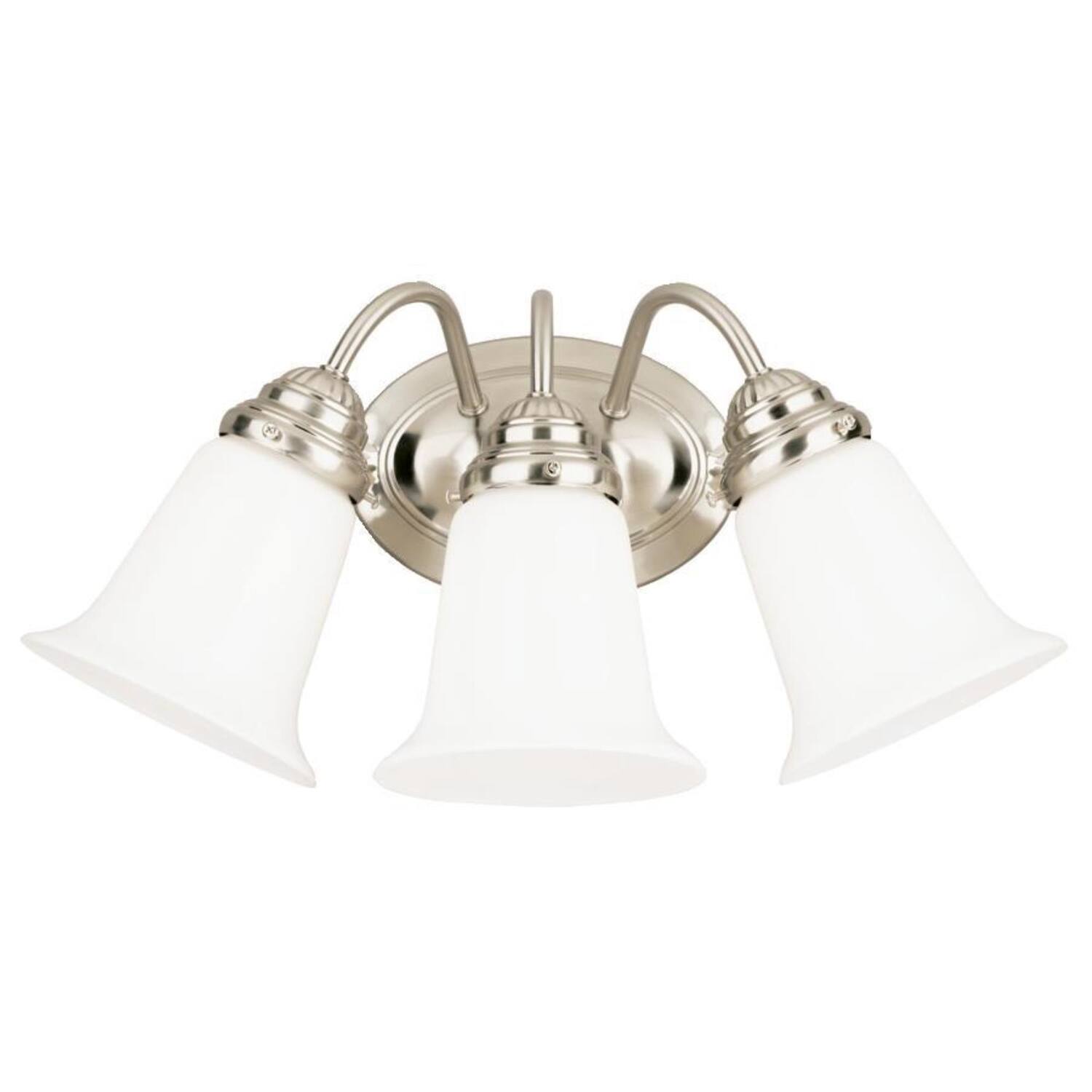 Front. Westinghouse - Westinghouse 3-Light Brushed Nickel White Wall Sconce.