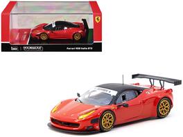 Ferrari 458 Italia GT3 Red with Black Top "Road64" Series 1/64 Diecast Model Car by Tarmac Works - Red and Black