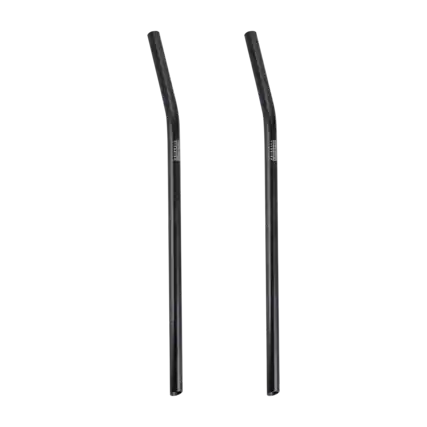 Front. Explorer Bear - Explorer Bear Black Titanium Reusable Straw Set - Ultralight Camping Drinking Straws for Outdoor & Travel - black.