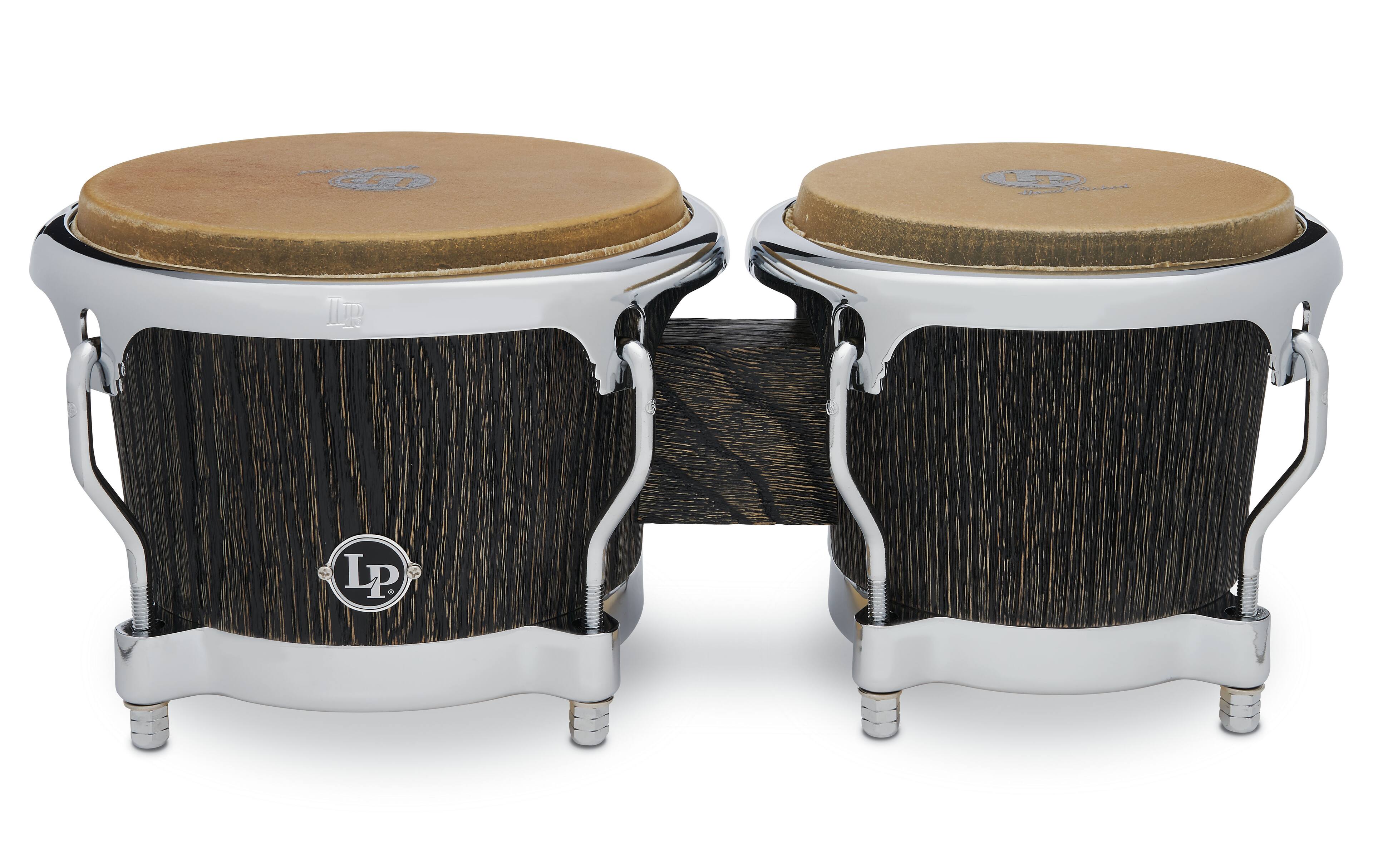 Angle. Latin Percussion - Uptown 7-1/4" & 8-5/8" Bongos.
