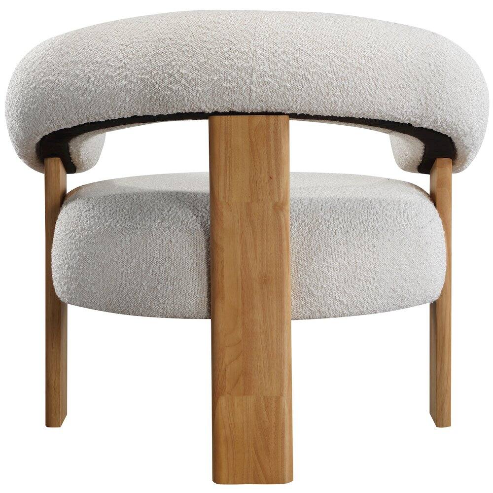 Alt View 1. Meridian Furniture - Winston Cream Boucle Fabric Accent Chair - Beige.