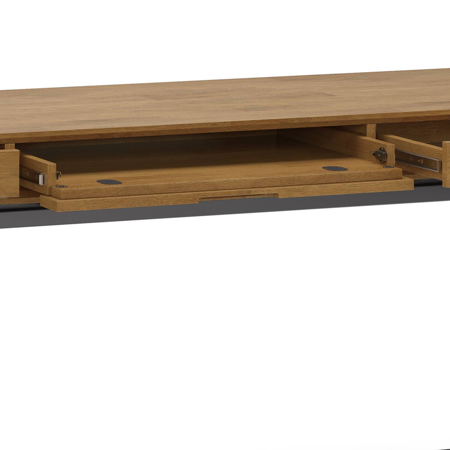 Alt View 4. Simpli Home - Banting 72 inch Wide Solid Wood Mid Century Wide Desk in Medium Saddle Brown - Medium Saddle Brown.