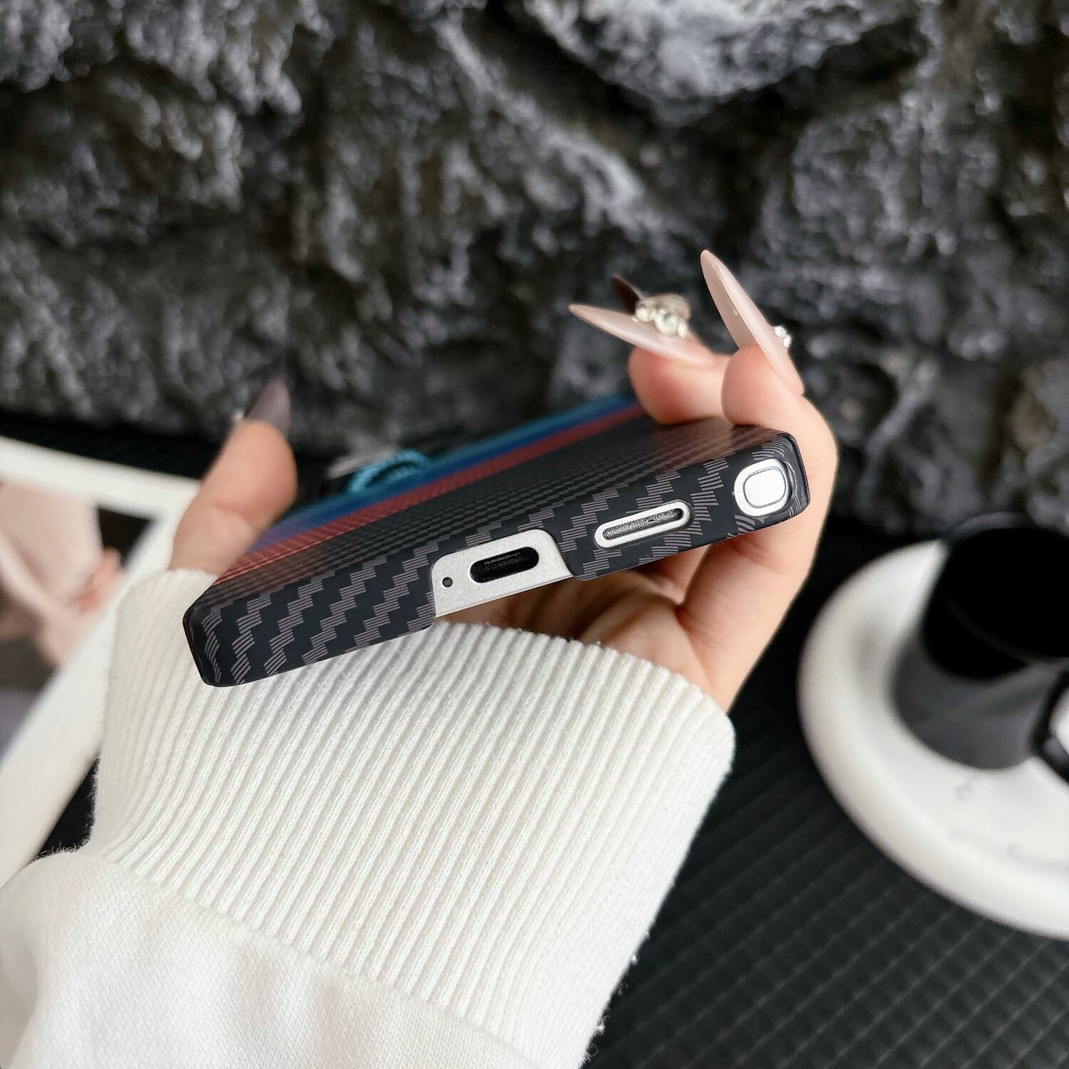 Alt View 1. Dteck - Magnetic Case for Samsung Galaxy S26 Ultra,Mag Safe Compatible,Ultra-Slim Carbon Fiber Texture Hard Shell Cover - A.