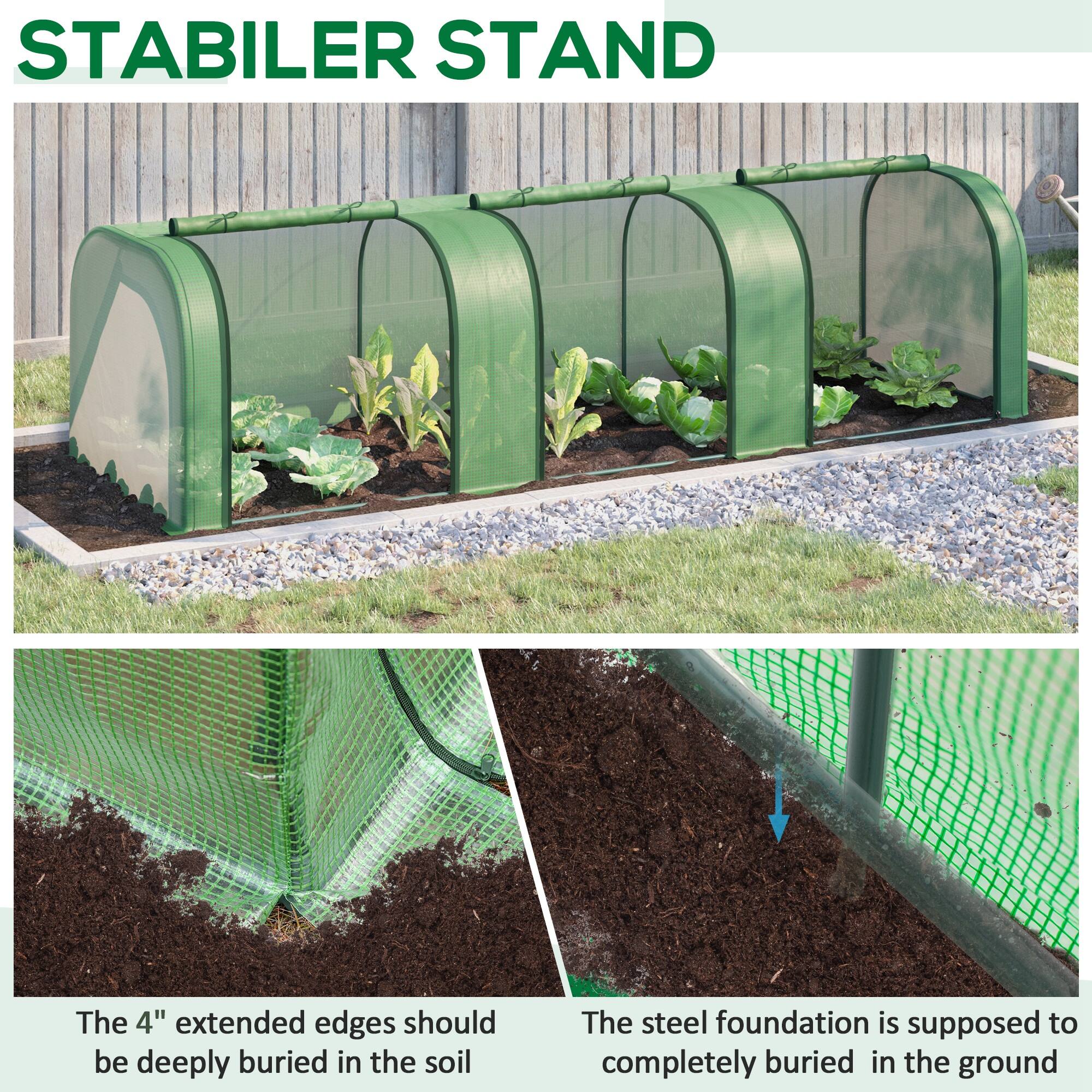 STABILER STAND

The 4" extended edges should be deeply buried in the soil

The steel foundation is supposed to completely buried in the ground