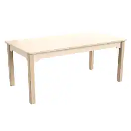 Flash Furniture - Bright Beginnings Commercial Grade Wooden Rectangular Preschool Classroom Activity Table, (23.5"W x 47.25"D x 18"H), Bee - Natural