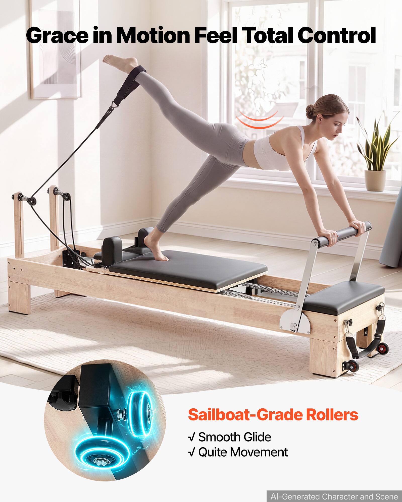 Grace in Motion Feel Total Control

Sailboat-Grade Rollers
- Smooth Glide
- Quite Movement

AI-Generated Character and Scene