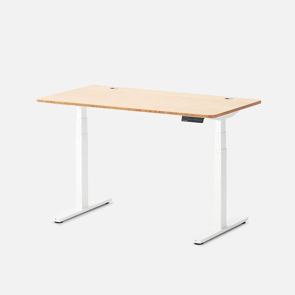 Autonomous - SmartDesk 2 Electric Standing Desk 53x29 - 3-Stage - White Bamboo