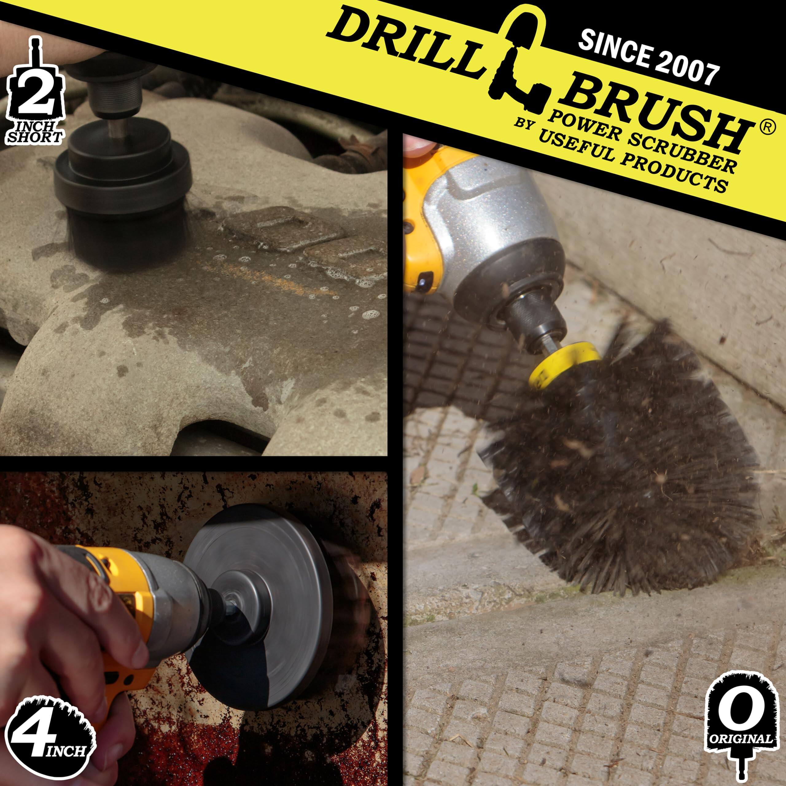 2 INCH SHORT DRILL BRUSH SINCE 2007 BY USEFUL PRODUCTS 4 INCH ORIGINAL