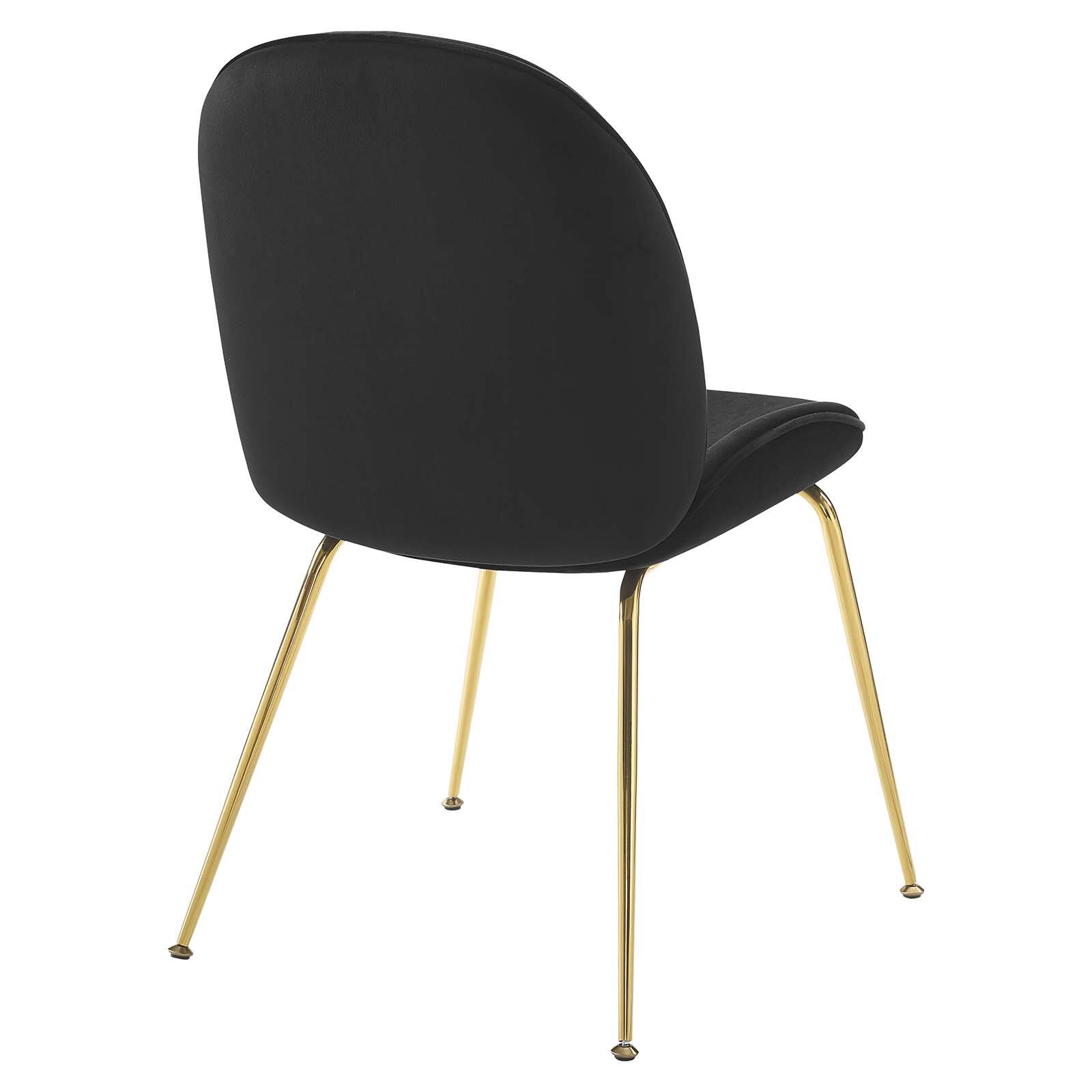 Alt View 1. Modway - Scoop Gold Stainless Steel Leg Performance Velvet Dining Chair by Modway - Black.