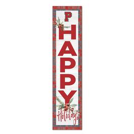 Jardine - Pacific Boxers 12'' x 48'' Outdoor Happy Holidays Leaner - White