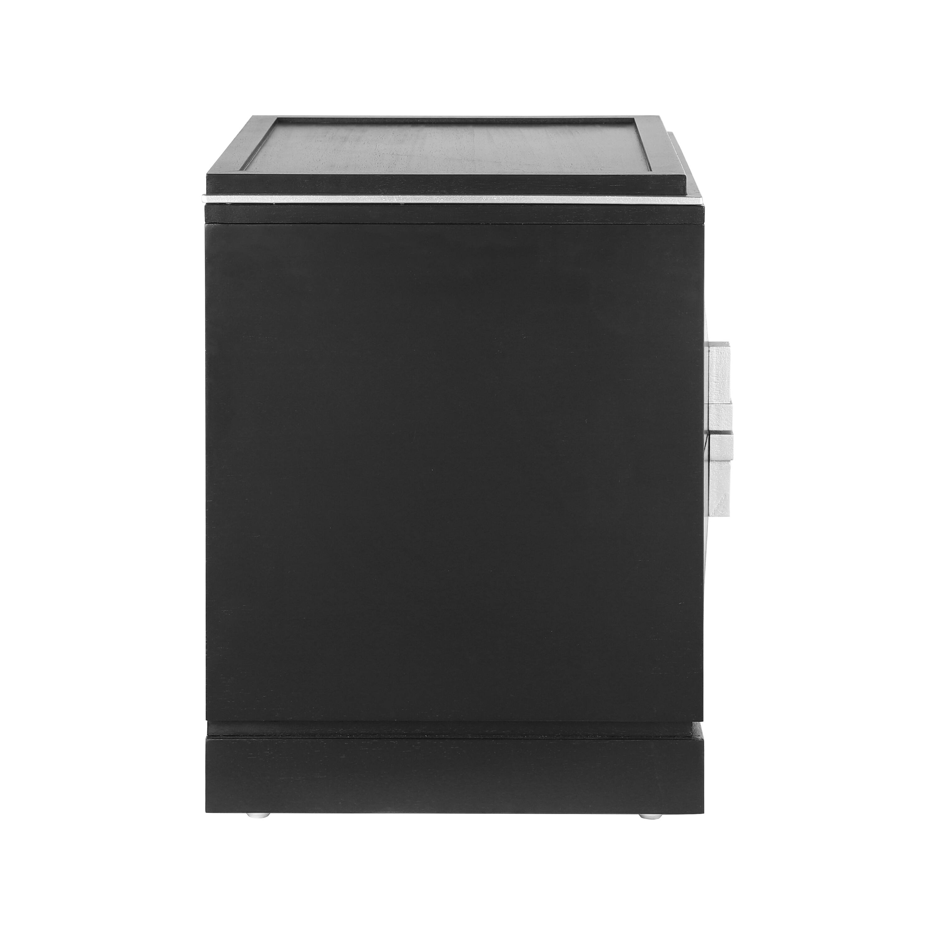Back. Whisen - 2-Drawer Nightstand,Bedside Table with Diamond Pattern and Heavy-Duty Base - Black.