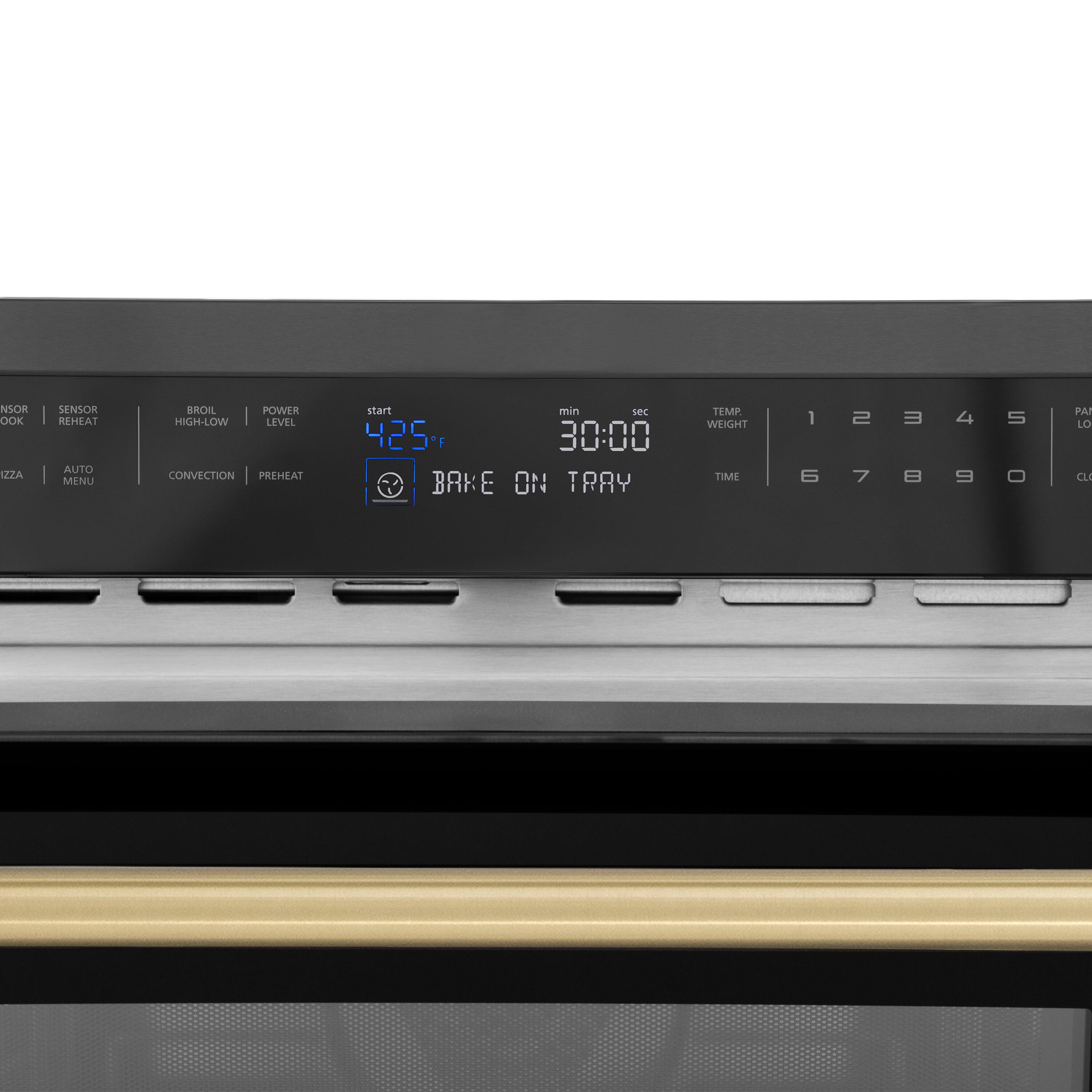 Alt View 13. ZLINE - Autograph 24" 1.6 cu ft. Built-in Convection Microwave Oven in Black Stainless Steel and Champagne Bronze Accents - Black Stainless Steel.