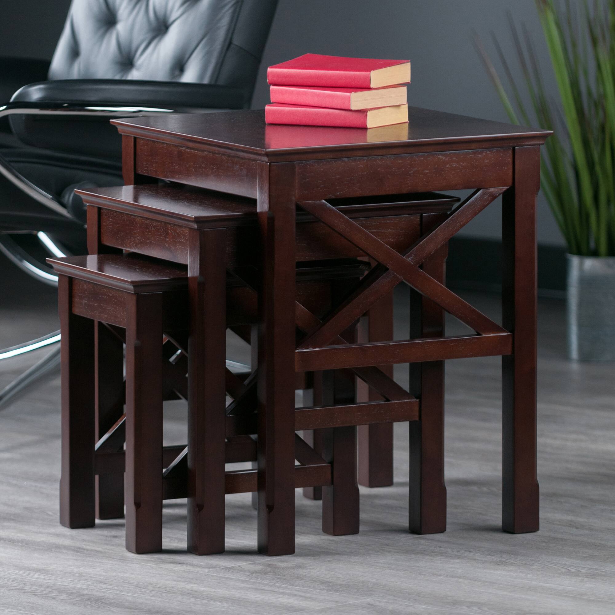 Alt View 5. Winsome Wood - Xola 3-Pc Nesting Tables - Cappuccino.