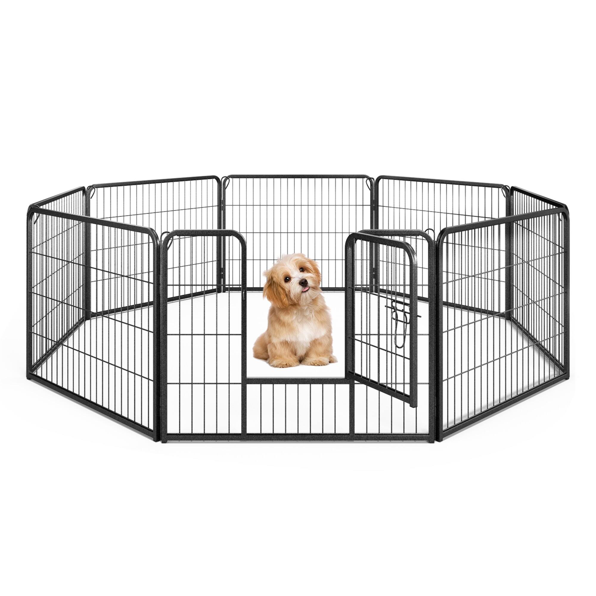 Alt View 9. Gymax - Gymax Dog Playpen Indoor Outdoor 8 Panel 24'' Height Pet Fence for Puppy w/ Door.