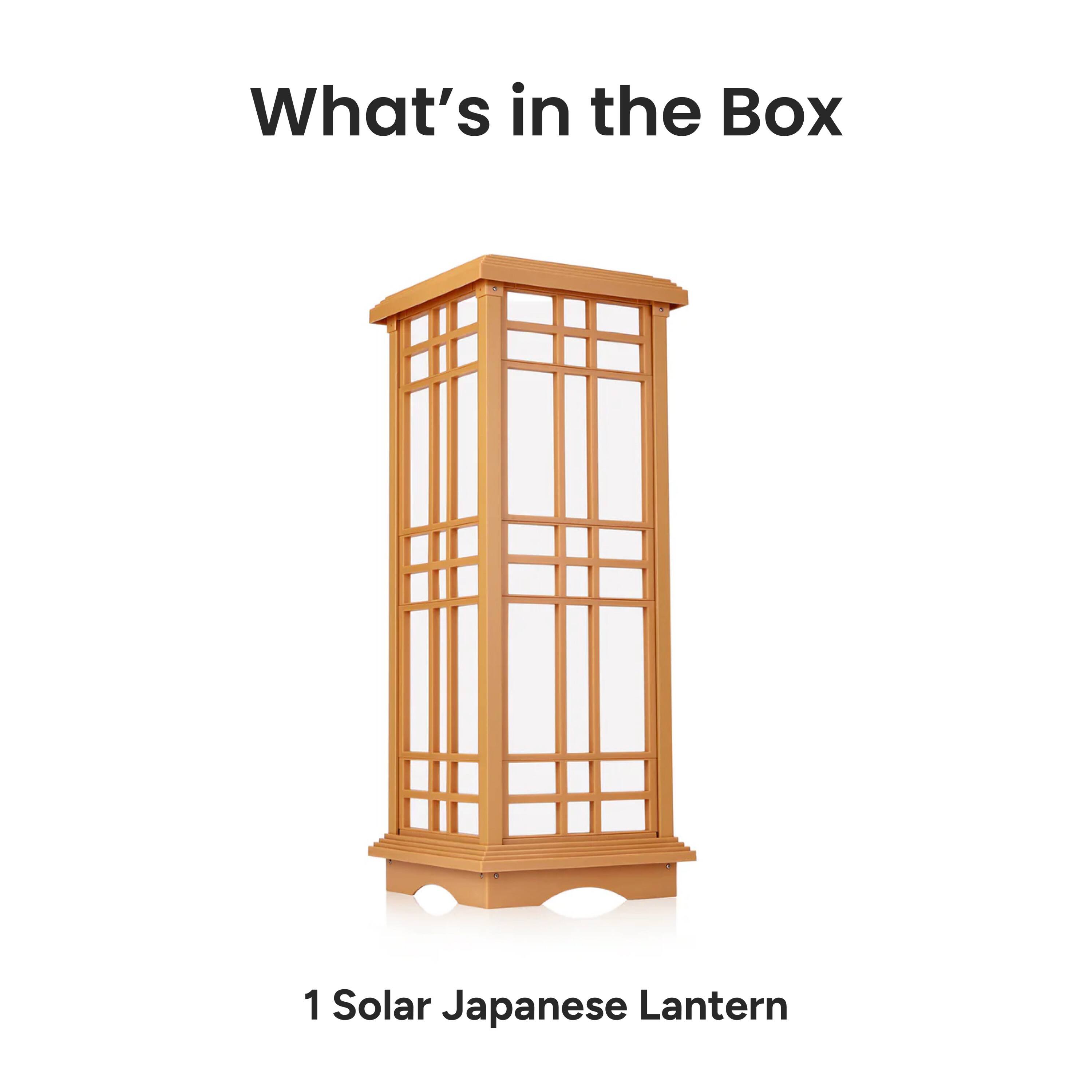 What's in the Box
1 Solar Japanese Lantern