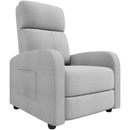 Front. Jojoka - Recliner Chair for Adults, Lazy Recliner Ergonomic Adjustable Single Sofa Enhanced - Grey.