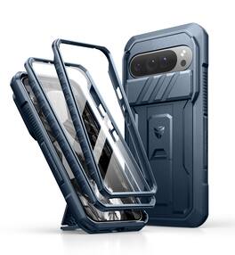 dexnor - Case for Google Pixel 9 Pro XL with Camera Cover & Built-in Screen Protector,Full-Body Cases - Navy Blue