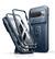 Front. dexnor - Bumper Case for Google Pixel 9 Pro XL with Slide Camera Cover & Built-in Screen Protector, Kickstand,Full-Body Cover - Navy Blue.