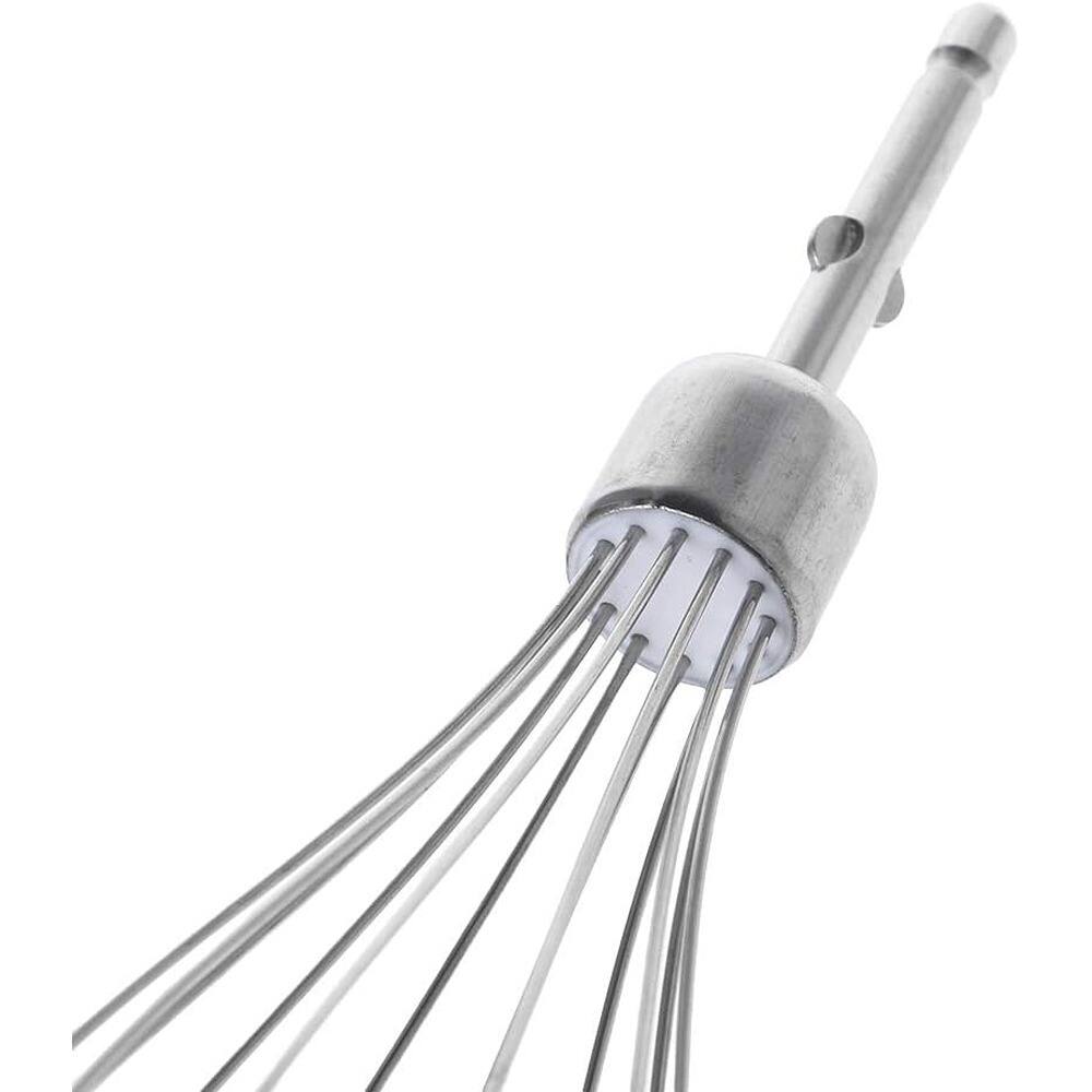 Left. RTMB - Stainless Steel Electric Egg Beater Whisk, Kitchen Mixer Accessory - Silver.