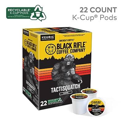 RECYCLABLE K-CUP® PODS  
22 COUNT  
KEURIG® K-Cup® Pods  
AMERICA'S COFFEE COMPANY  
BLACK RIFLE COFFEE COMPANY  
TACTISQUATCH  
DARK ROAST