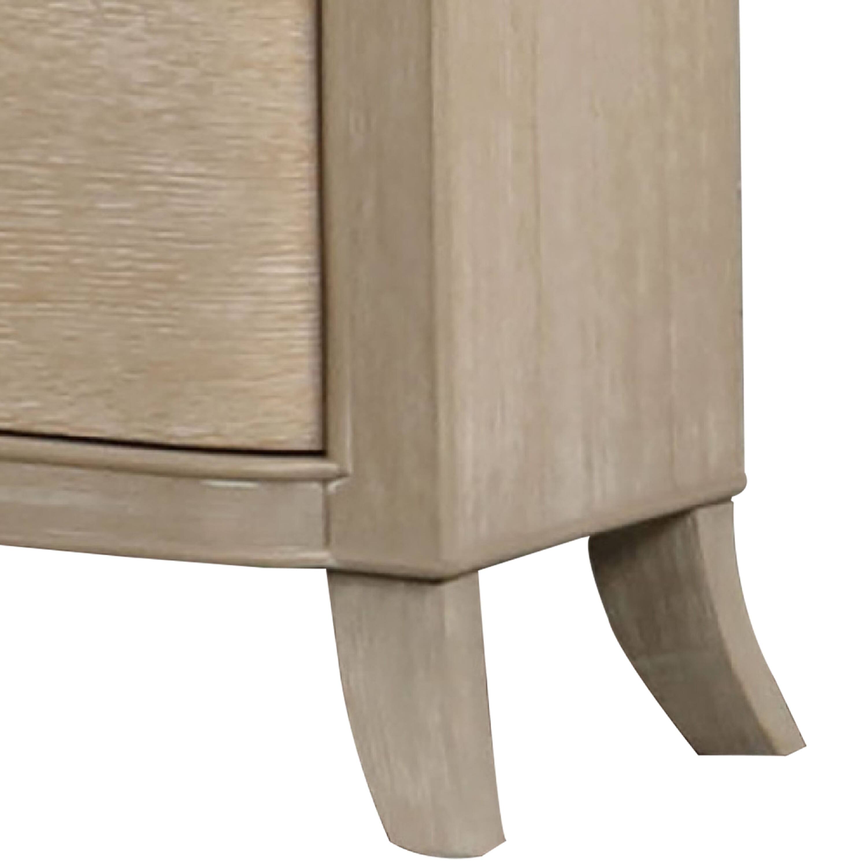 Alt View 3. Manhattan Lane - Fea Nightstand with USB Ports, 2 Drawers - Natural Oak Brown.